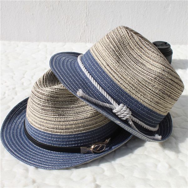 summer jazz women straw hat beach men sun hat casual panama male cap rope patchwork striped straw visor cap gorras, Blue;gray
summer jazz women straw hat beach men sun hat casual panama male cap rope patchwork striped straw visor cap gorras, Blue;gray
