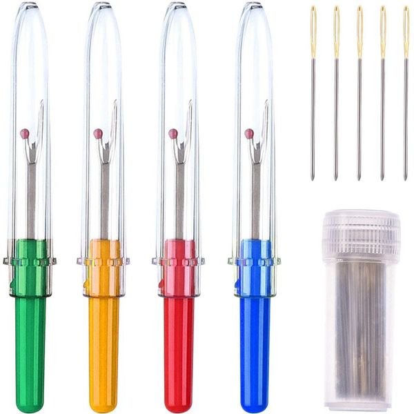 hand sewing tools set, 50 pack cross stitch/ embroidery hand needles, 4 pieces seam ripper for embroidery, sewing, craft art wor, Black 
hand sewing tools set, 50 pack cross stitch/ embroidery hand needles, 4 pieces seam ripper for embroidery, sewing, craft art wor, Black