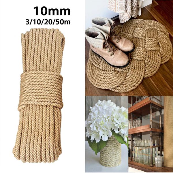 10mm 3-50m natural jute ropes twine natural cord diy nordic home handmade decoration cat pet scratching khaki, Black;white
10mm 3-50m natural jute ropes twine natural cord diy nordic home handmade decoration cat pet scratching khaki, Black;white