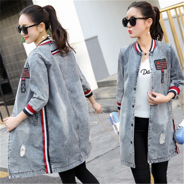 2019 fashion hole denim jacket women casual loose embroidery jeans coat female spring autumn medium long harajuku outerwear, Black;brown
2019 fashion hole denim jacket women casual loose embroidery jeans coat female spring autumn medium long harajuku outerwear, Black;brown