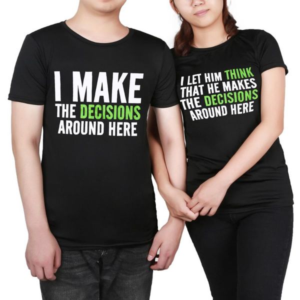 full cotton funny t shirt men women valentine gift i make the decisions arround here couple t-shirt fashion short sleeve o neck, White;black
full cotton funny t shirt men women valentine gift i make the decisions arround here couple t-shirt fashion short sleeve o neck, White;black