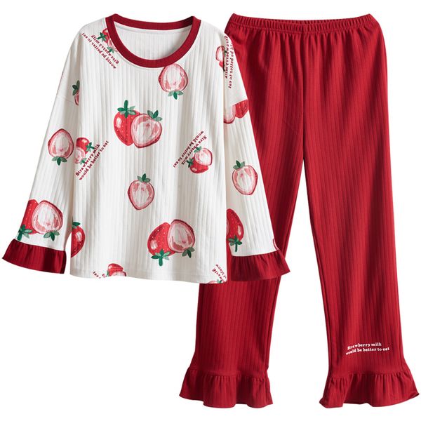 homewear for women autumn pajamas sets o-neck sleepwear fruit print pijamas mujer long sleeve 100% cotton pyjamas female, Black;red
homewear for women autumn pajamas sets o-neck sleepwear fruit print pijamas mujer long sleeve 100% cotton pyjamas female, Black;red