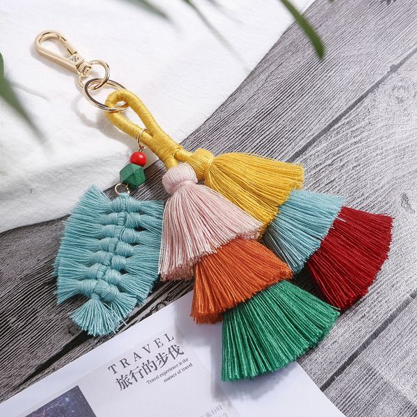fashion handmade tassel keychain bohemian multi-layer tassel keychain charm gradient color bag pendant christmas pendant, Silver
fashion handmade tassel keychain bohemian multi-layer tassel keychain charm gradient color bag pendant christmas pendant, Silver