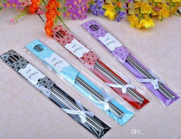 100 pairs lot wedding gift souvenirs of stainless steel chopstick sets favors, party return gifts for guest
100 pairs lot wedding gift souvenirs of stainless steel chopstick sets favors, party return gifts for guest