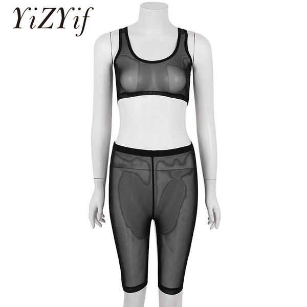 women mesh sheer swimsuits deep u neck vest crop with high waist short pants rash guard swimwear beach bikini cover up, Red;black
women mesh sheer swimsuits deep u neck vest crop with high waist short pants rash guard swimwear beach bikini cover up, Red;black