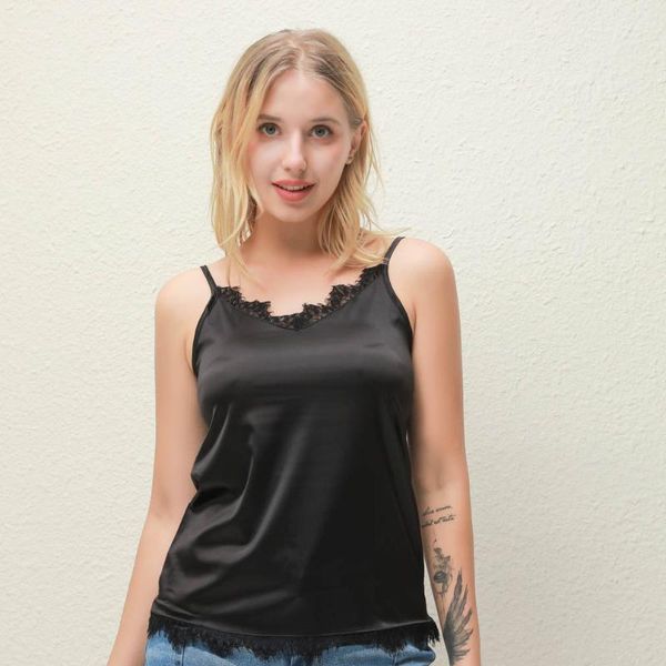 summer silk tank women v neck basic lace patchwork casual womens vest lace camisole female tank, White
summer silk tank women v neck basic lace patchwork casual womens vest lace camisole female tank, White