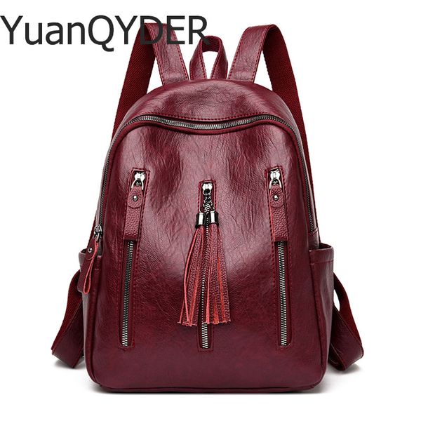 2020 new fashion women soft leather backpacks casual tassel shoulder school bags for girls daily travel book bagpack mochilas
2020 new fashion women soft leather backpacks casual tassel shoulder school bags for girls daily travel book bagpack mochilas