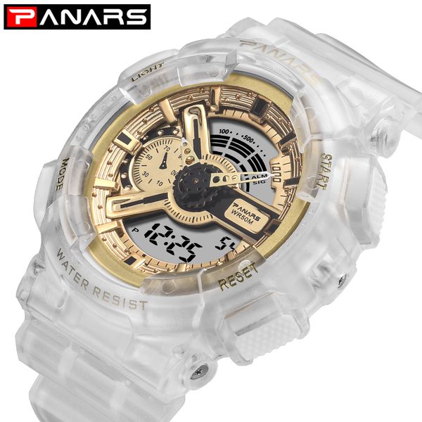panars transparent digital watch men waterproof student led watch sport double display white wristwatch mens fashion women, Slivery;brown
panars transparent digital watch men waterproof student led watch sport double display white wristwatch mens fashion women, Slivery;brown