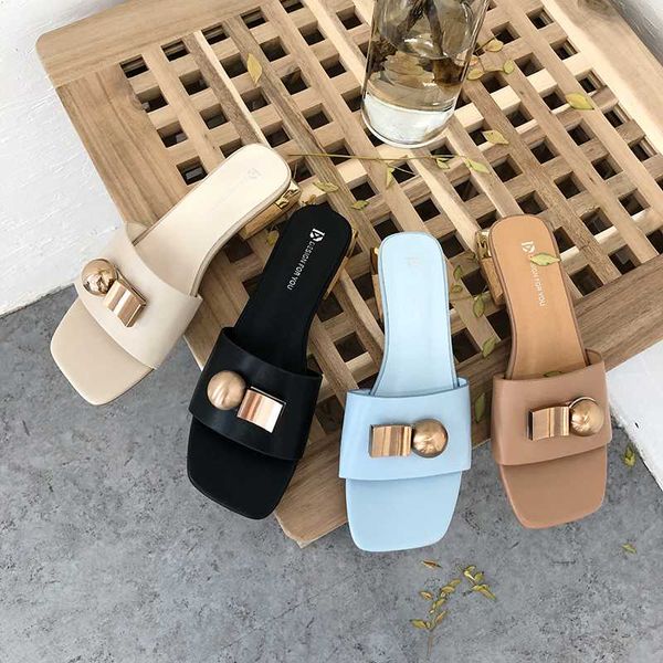 women slippers open toe metal design low thick heels slip on flip flops casual summer slides outdoor beach shoes 2020 new mules, Black
women slippers open toe metal design low thick heels slip on flip flops casual summer slides outdoor beach shoes 2020 new mules, Black
