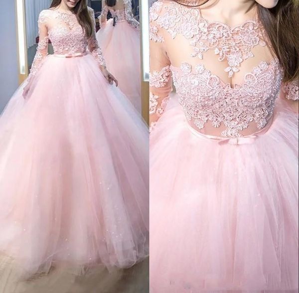 light pink sheer neck lace appliqued quinceanera dresses 2020 tulle floor length puffy a line sweet 16 prom party dress custom made, Blue;red
light pink sheer neck lace appliqued quinceanera dresses 2020 tulle floor length puffy a line sweet 16 prom party dress custom made, Blue;red