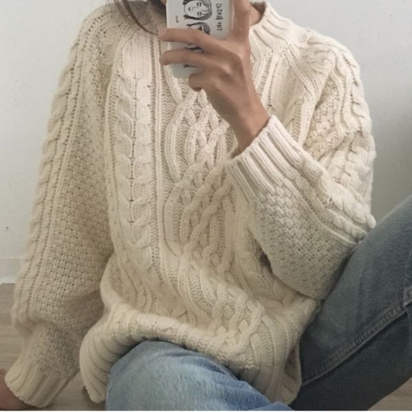 korean women retro thick stick needle twist knitted sweater round neck sweater woman loose oversize pullover sweaters pull femme, White;black
korean women retro thick stick needle twist knitted sweater round neck sweater woman loose oversize pullover sweaters pull femme, White;black