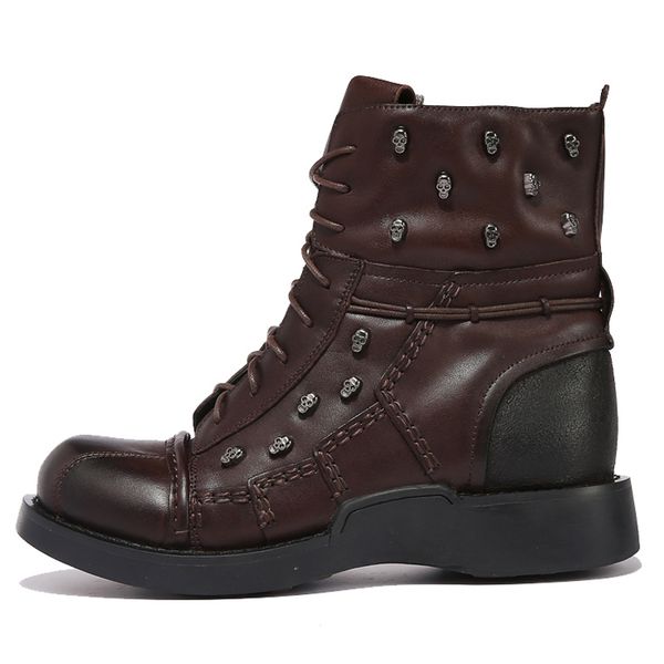 2019 skll decoration male tatical boots big size men's winter boots genuine leather punk botas fashion 11#20/03d50, Black
2019 skll decoration male tatical boots big size men's winter boots genuine leather punk botas fashion 11#20/03d50, Black