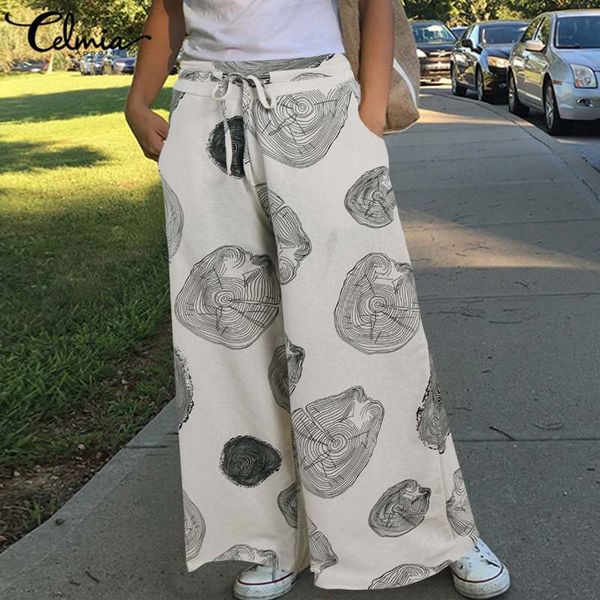 women's pants & capris oversized celmia women vintage wide leg print fashion casual loose trousers pockets elastic high waist long pant, Black;white
women's pants & capris oversized celmia women vintage wide leg print fashion casual loose trousers pockets elastic high waist long pant, Black;white