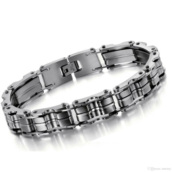 heavy metal solid stainless steel motorcycle biker chain bracelet silver cuff link chain cool fashion men jewelry gifts, Black
heavy metal solid stainless steel motorcycle biker chain bracelet silver cuff link chain cool fashion men jewelry gifts, Black