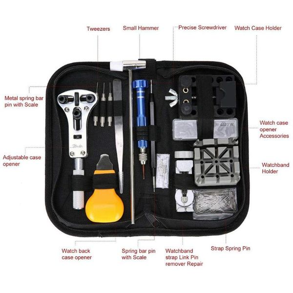 144pcs watch repair tool kit watch case opener remover spring bar pry screwdriver watchmaker tools
144pcs watch repair tool kit watch case opener remover spring bar pry screwdriver watchmaker tools