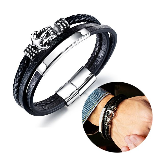 stainless steel anchor weaved pu leather charm bracelets fashion cool men costume accessories black cuff bangle wristlet bracelet gift, Golden;silver
stainless steel anchor weaved pu leather charm bracelets fashion cool men costume accessories black cuff bangle wristlet bracelet gift, Golden;silver