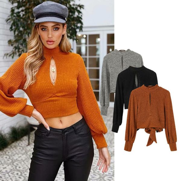 women clothes 2019 autumn and winter clothes women knitted halter lantern sleeve bottoming sweater streetwear, White;black
women clothes 2019 autumn and winter clothes women knitted halter lantern sleeve bottoming sweater streetwear, White;black