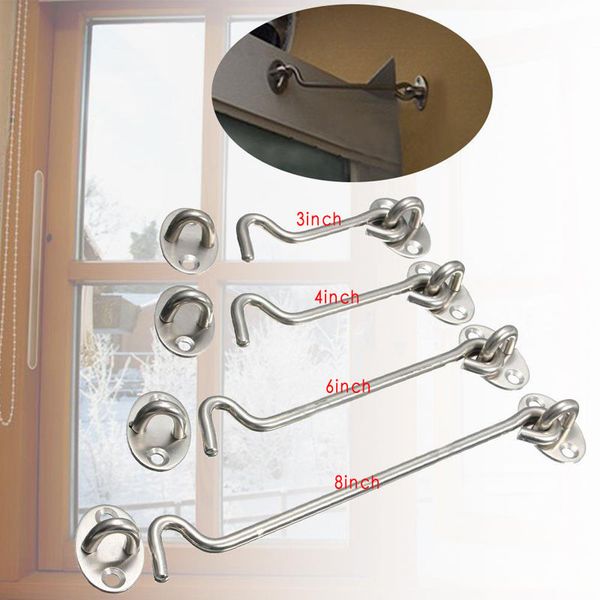 3" 4" 6" 8" fashion stainless steel cabin hook and eye gate door latch lock shed gate door catch silent holder
3" 4" 6" 8" fashion stainless steel cabin hook and eye gate door latch lock shed gate door catch silent holder
