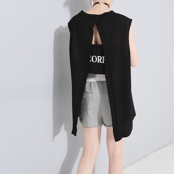 2019 xia alphabet printing personality reveal back long fund round neck sleeveless t pity woman 3 color 482, White
2019 xia alphabet printing personality reveal back long fund round neck sleeveless t pity woman 3 color 482, White
