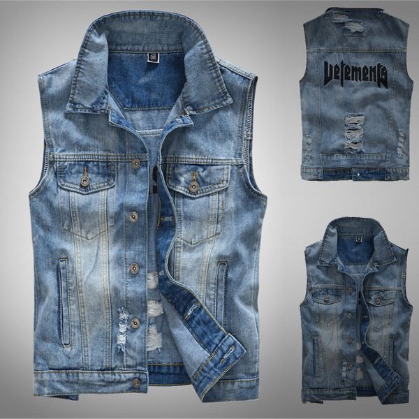 2019 men's vest new fashion casual denim jacket sleeveless vest denim 7.23, Black;white
2019 men's vest new fashion casual denim jacket sleeveless vest denim 7.23, Black;white