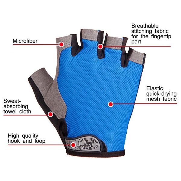 1pair half finger gloves bicycle riding gloves anti slip mountain bike glove outdoor sports cycling supplies, Black
1pair half finger gloves bicycle riding gloves anti slip mountain bike glove outdoor sports cycling supplies, Black