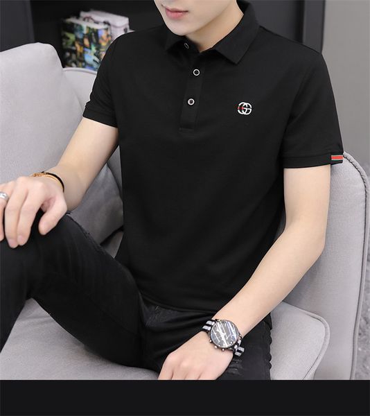 Letter Embroidery Solid Designer Mens Polo Fashion Lapel Neck Short Sleeve Summer Tees Breathable Casual Tops
Letter Embroidery Solid Designer Mens Polo Fashion Lapel Neck Short Sleeve Summer Tees Breathable Casual Tops