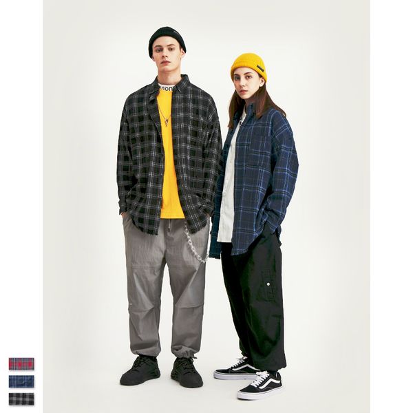 men's casual shirts vimass 2021 spring loose men women long-sleeved plaid shirt classic wine red black dark blue male social fashion co, White;black
men's casual shirts vimass 2021 spring loose men women long-sleeved plaid shirt classic wine red black dark blue male social fashion co, White;black