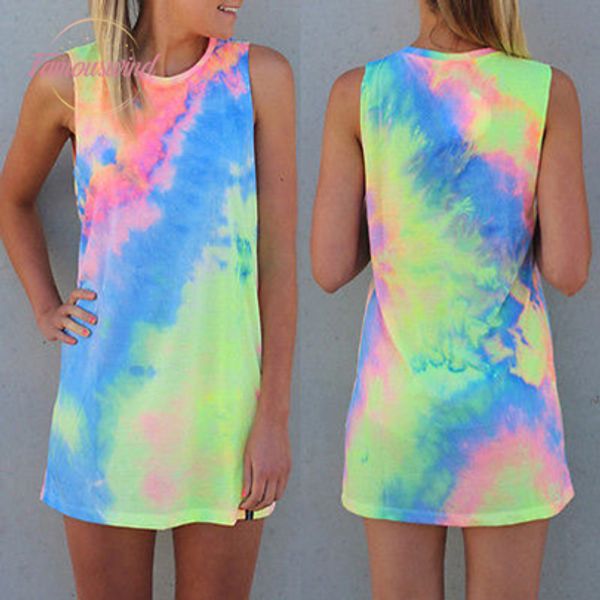 twill floral new summer women sleeveless party rainbow dress mini dress tie dye beach dress, Black;gray
twill floral new summer women sleeveless party rainbow dress mini dress tie dye beach dress, Black;gray