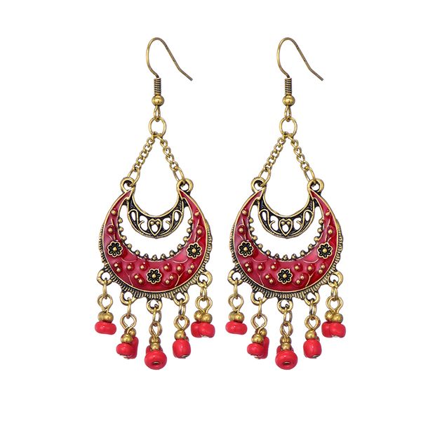 vintage golden drop earrings for women fashion jewelry statement enamel bohemian beads flower lover moon chain dangle earings, Silver
vintage golden drop earrings for women fashion jewelry statement enamel bohemian beads flower lover moon chain dangle earings, Silver