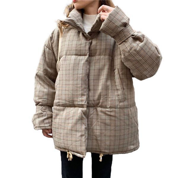 winter women lattice cotton coat temperament korean turtleneck plaid parka jacket loose casual short padded warm coats female, Black
winter women lattice cotton coat temperament korean turtleneck plaid parka jacket loose casual short padded warm coats female, Black