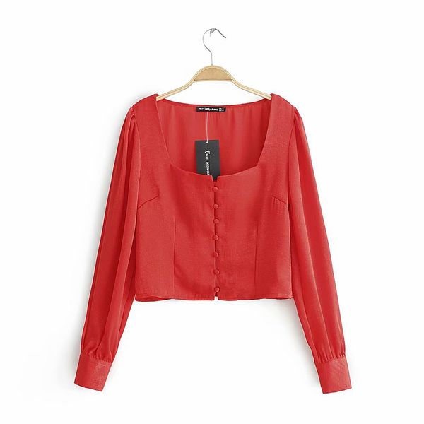 ltd1199017 2019 new solid blouses women short shirts long sleeves waist side zipper female square collar empire retro vestidos, White
ltd1199017 2019 new solid blouses women short shirts long sleeves waist side zipper female square collar empire retro vestidos, White