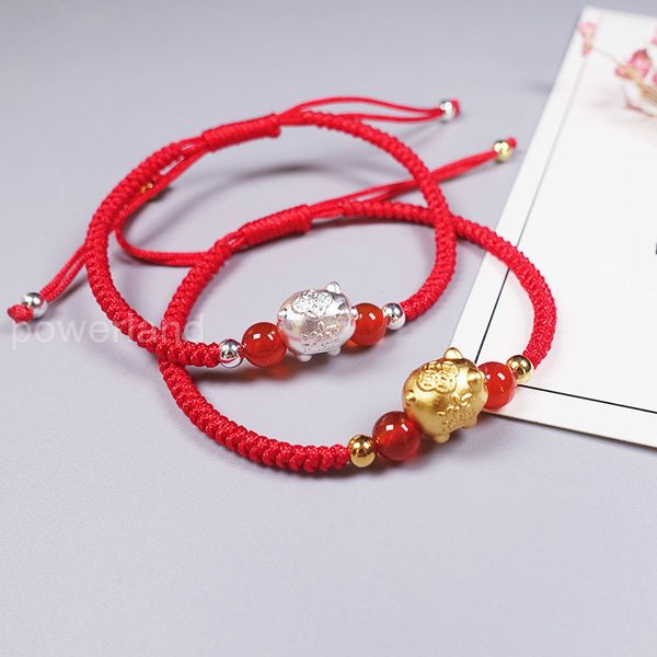 2019 new pig 999 silver sterling bracelet lucky red wax string handmade zodiac jewelry, Golden;silver
2019 new pig 999 silver sterling bracelet lucky red wax string handmade zodiac jewelry, Golden;silver