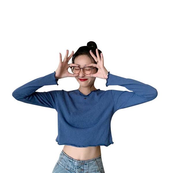 korean style slim solid color women crop sweater fashion sweet round neck long-sleeved ruffles knit pullover, White;black
korean style slim solid color women crop sweater fashion sweet round neck long-sleeved ruffles knit pullover, White;black