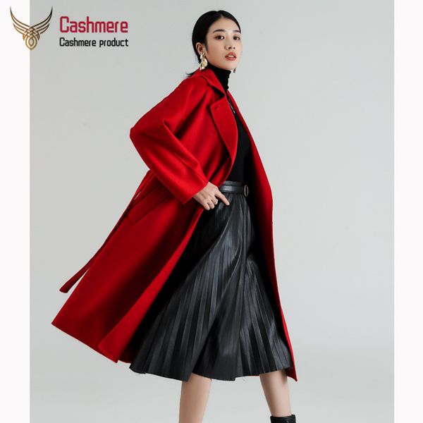 high-end cashmere coat female water wave double-sided cashmere coat long lapel lace up woolen autumn winter red wool, Black
high-end cashmere coat female water wave double-sided cashmere coat long lapel lace up woolen autumn winter red wool, Black