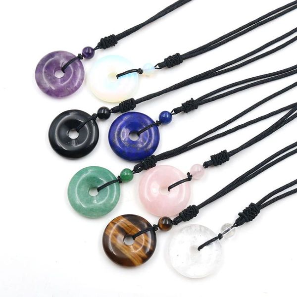 yjxp weaving rope chain pendant necklaces donut shape reiki natural crystal quartzs round beads stones lucky transfer jewelry, Silver
yjxp weaving rope chain pendant necklaces donut shape reiki natural crystal quartzs round beads stones lucky transfer jewelry, Silver