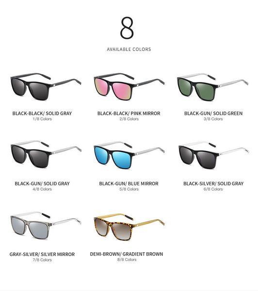 men and women metal aluminum magnesium alloy frame polarized sunglasses 2020 brand designer sunglasses european and american fashion colorfu, White;black
men and women metal aluminum magnesium alloy frame polarized sunglasses 2020 brand designer sunglasses european and american fashion colorfu, White;black
