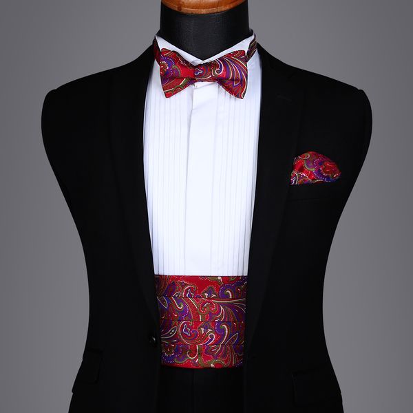 men's formal party wedding paisley floral polk dot solid cummerbund self bow tie & pocket square set, Black;brown
men's formal party wedding paisley floral polk dot solid cummerbund self bow tie & pocket square set, Black;brown
