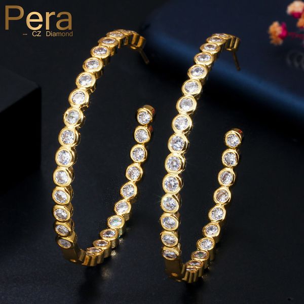 pera delicate yellow gold ear jewelry white round cubic zircon stone big circle thin earrings for banquet party women gift e481, Golden;silver
pera delicate yellow gold ear jewelry white round cubic zircon stone big circle thin earrings for banquet party women gift e481, Golden;silver