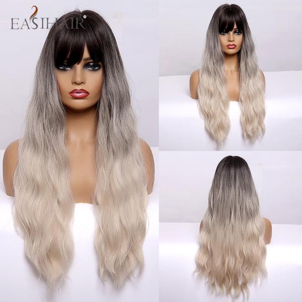 easihair long ombre black ash blonde body wave synthetic hair wigs with full bangs heat resistant cosplay female wig for women
easihair long ombre black ash blonde body wave synthetic hair wigs with full bangs heat resistant cosplay female wig for women