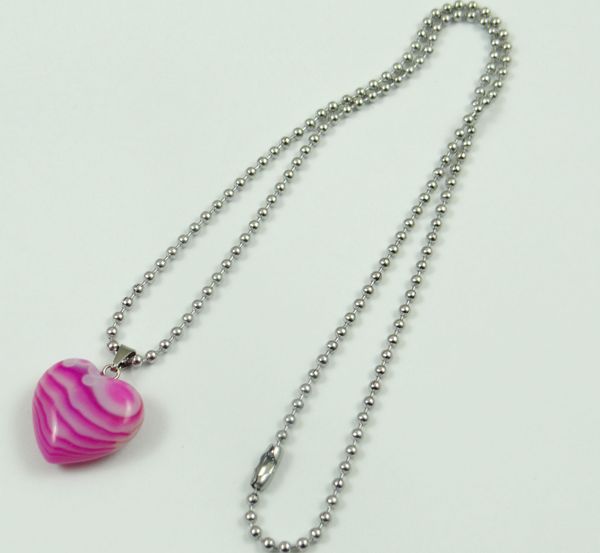natural stone tiger eye pink crystal striped agates heart pendant stainless steel chains necklace women fashion jewelry making, Silver
natural stone tiger eye pink crystal striped agates heart pendant stainless steel chains necklace women fashion jewelry making, Silver