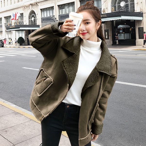 winter short suede faux leather jacket women large size korean female beige white motorcycle biker suede jacket outwear, Black
winter short suede faux leather jacket women large size korean female beige white motorcycle biker suede jacket outwear, Black