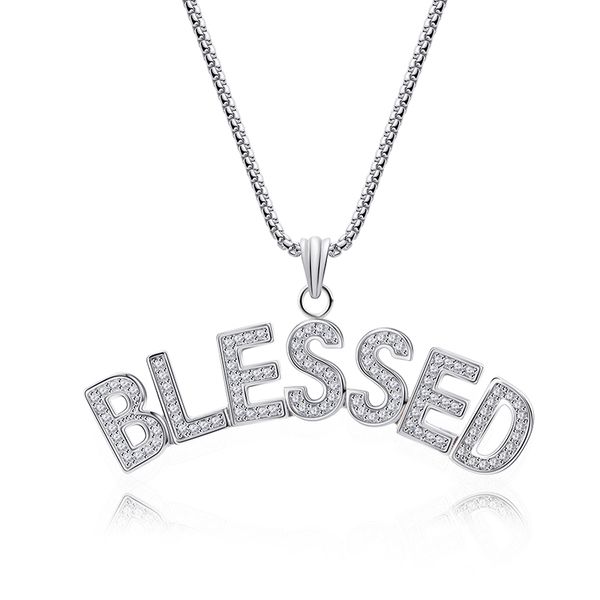 fashion temperament noble pendant necklace letter "blessend" silver copper zircon jewelry wedding party necklace high quality
fashion temperament noble pendant necklace letter "blessend" silver copper zircon jewelry wedding party necklace high quality