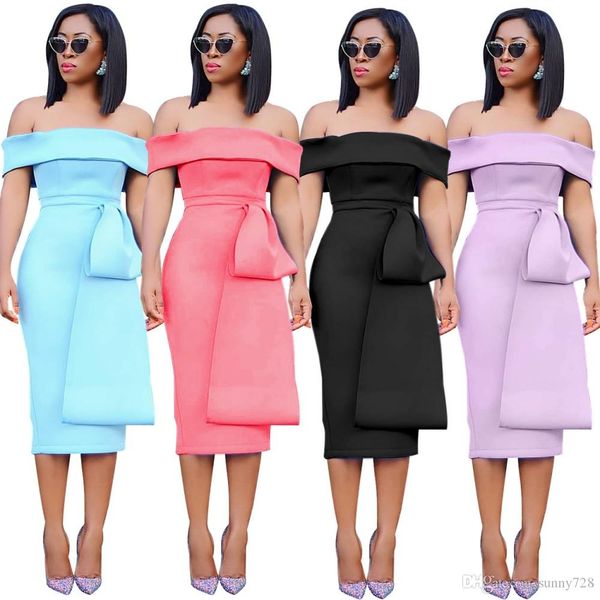 2019 New Elegant Slash Neck Off the Shoulder Women Pencil Dresses for Party 4 Colors Fashion Ruffles Short Sleeves Mid Calf OL Dress
2019 New Elegant Slash Neck Off the Shoulder Women Pencil Dresses for Party 4 Colors Fashion Ruffles Short Sleeves Mid Calf OL Dress