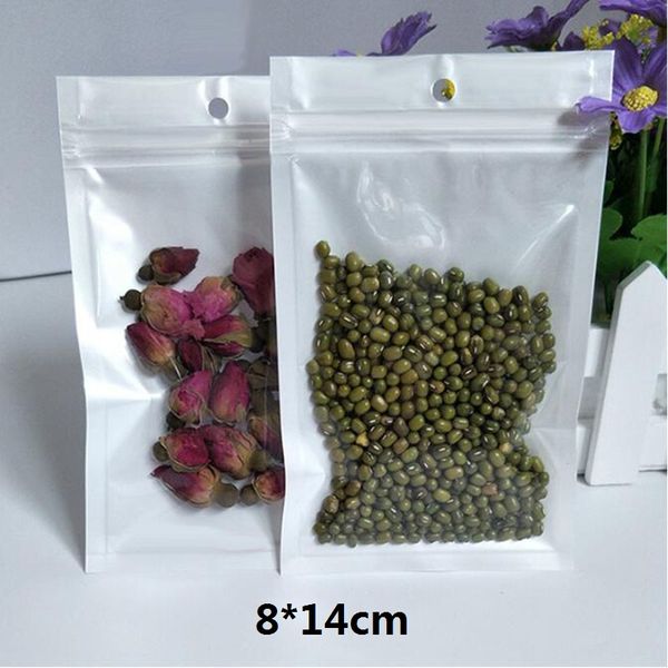 8*14cm small white/clear zipper plastic retail pack bag zip lock package with hang hole for sample tea coffee phone accessories
8*14cm small white/clear zipper plastic retail pack bag zip lock package with hang hole for sample tea coffee phone accessories
