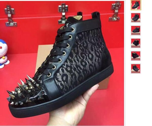 men's studded spikes red bottom sneakers high pik pik spiked men shoes black genuine leather flat party wedding dress shoes trainers
men's studded spikes red bottom sneakers high pik pik spiked men shoes black genuine leather flat party wedding dress shoes trainers