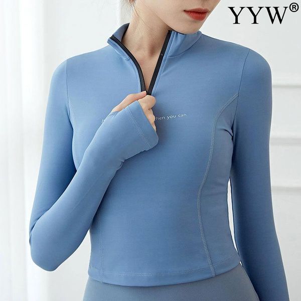 women fitness yoga cropped tight sport shirts women gym clothes zipper long sleeve workout gym running sportswear, Black;blue
women fitness yoga cropped tight sport shirts women gym clothes zipper long sleeve workout gym running sportswear, Black;blue