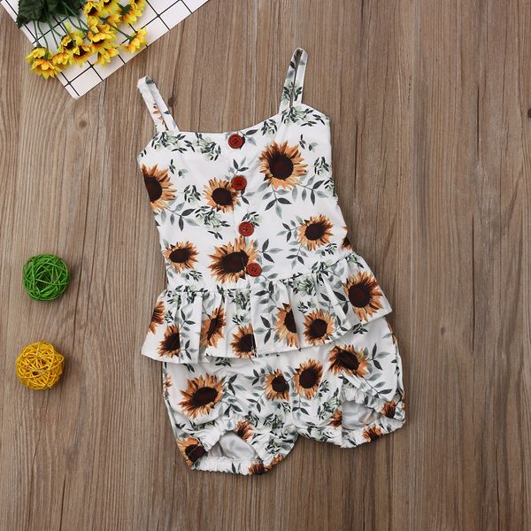toddler baby kids girl summer clothes floral sleeveless ruffle shorts 2pcs outfits set, White
toddler baby kids girl summer clothes floral sleeveless ruffle shorts 2pcs outfits set, White