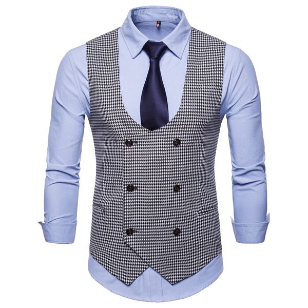 xiu luo brand stripe plaid formal blazer vests casual double breasted o-neck fashion male england style casual vests size 4xl, Black;white
xiu luo brand stripe plaid formal blazer vests casual double breasted o-neck fashion male england style casual vests size 4xl, Black;white
