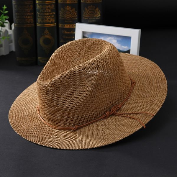 gemvie new summer hat panama hats hollow out straw hat for men women leather ribbon large brim sun beach hat jazz cap fedora, Blue;gray
gemvie new summer hat panama hats hollow out straw hat for men women leather ribbon large brim sun beach hat jazz cap fedora, Blue;gray
