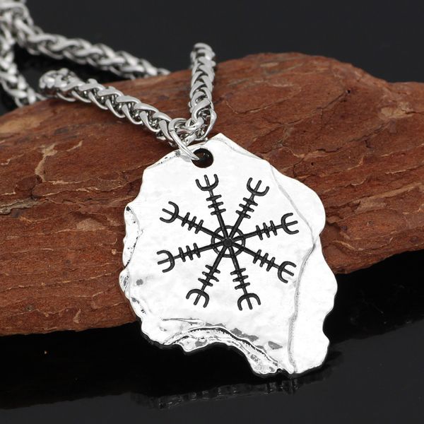 nordic viking odin aegishjalmr vegvisir amulet necklace with gift valknut bag, Silver
nordic viking odin aegishjalmr vegvisir amulet necklace with gift valknut bag, Silver